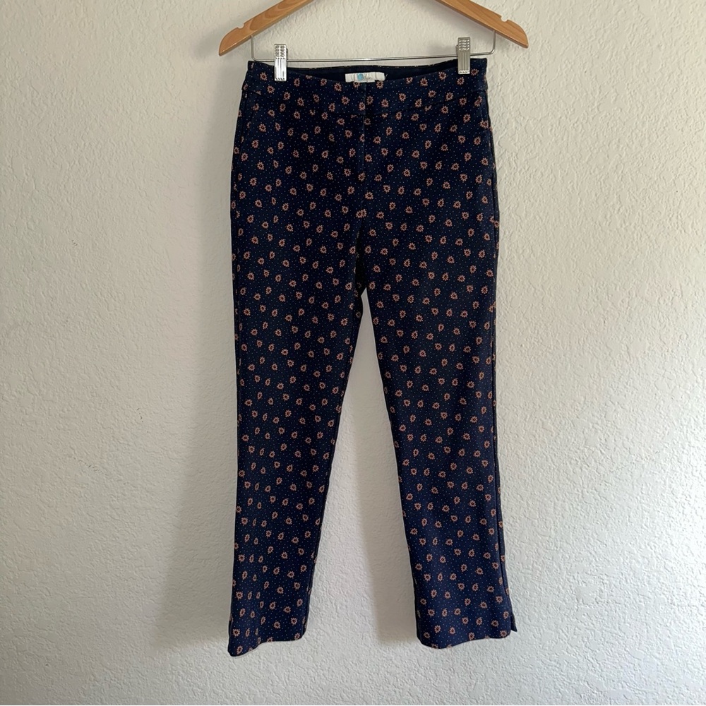 Boden Richmond ankle pants size 2P in paisley print/navy